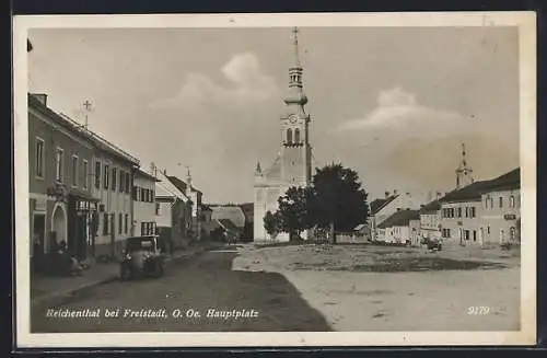 AK Reichenthal bei Freistadt, Hauptplatz mit Kirche