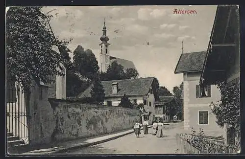 AK Attersee, Strassenpartie im Ort