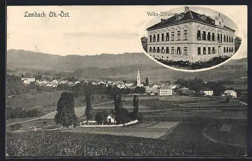 AK Lembach, Teilansicht, Volks-Schule