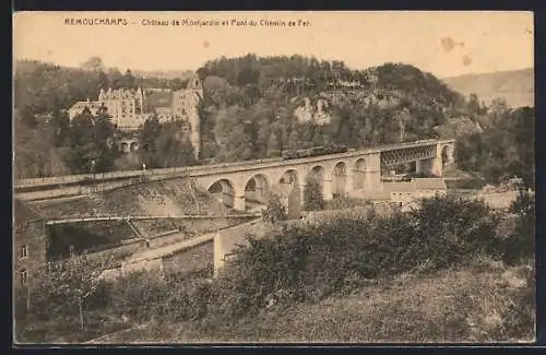 AK Remouchamps, Chateau de Montjardin et Pont du Chemin de Fer