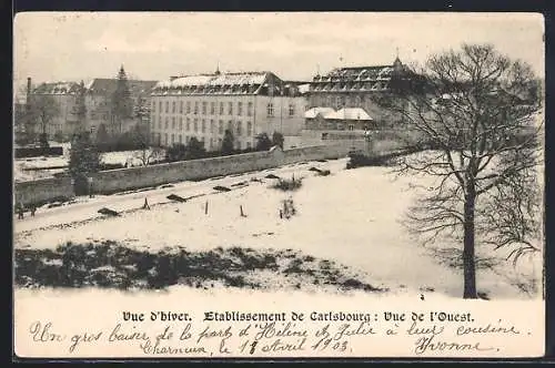 AK Carlsbourg, Vue d`hiver, Etablissement de Carlsbourg: Vue de l`Ouest