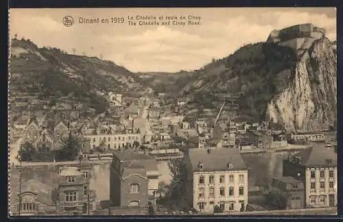 AK Dinant, Dinant en 1919, La Citadelle et route de Ciney