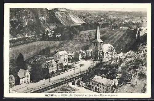 AK Aywaille, Eglise de Dieupart et vue vers Remouchamps