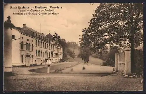 AK Verviers, Hodimont, Petit-Rechain, Jardins et Chateau de Pétaheid