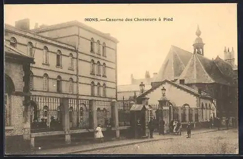AK Mons, Caserne des Chasseurs a Pied