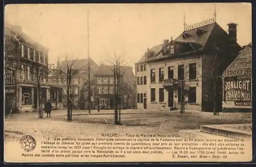 AK Marche-en-Famenne, Place du Marché et Hôtel de Ville
