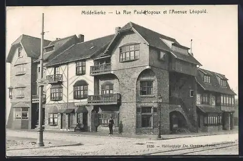 AK Middelkerke, La rue Paul Hoyoux et l`Avenue Léopold
