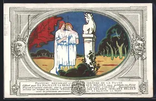 Künstler-AK La Panne, Panneau décorant le Théâtre de la Panne