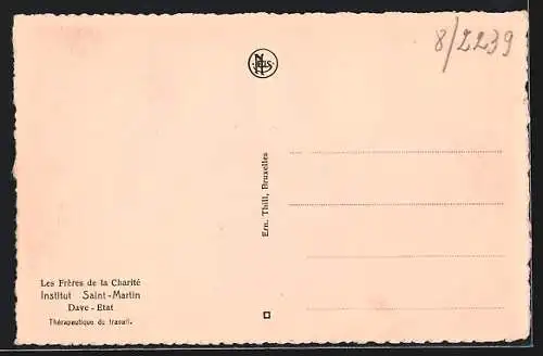 AK Dave-Etat, Les Frères de la Charité, Institut Saint-Martin, Thérapeutique du travail