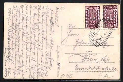 AK Langhalsen bei Neufelden, Uferpartie mit Kirche