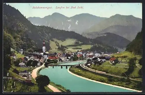 AK Bad Ischl, Laufen, Ortspanorama