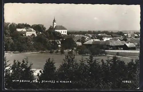 AK Wimsbach /O. Ö., Schloss und Kirche