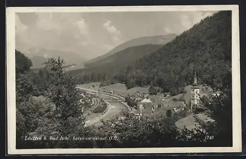 AK Lauffen b. Bad Ischl, Teilansicht mit Brücke