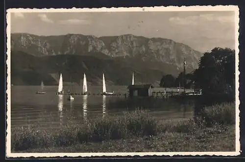 AK Kammer am Attersee, Uferpartie mit Segelbooten