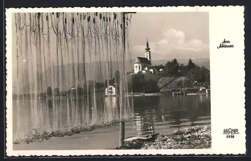 AK Attersee, Panorama mit Kirche