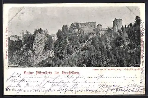 AK Pürnstein bei Neufelden, Blick auf die Ruine