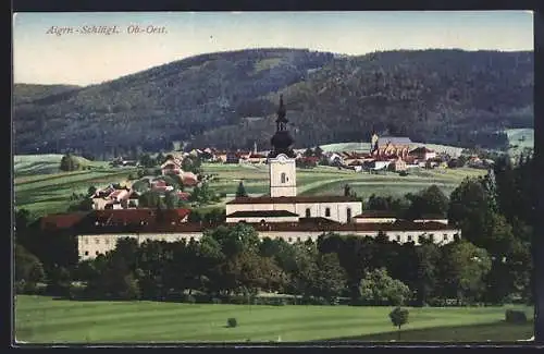 AK Aigen-Schlägl /Ob.-Oest., Teilansicht mit Stift