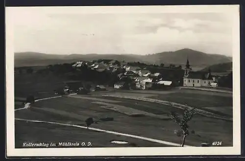 AK Kollerschlag im Mühlkreis, Teilansicht mit Kirche und Strassenpartie