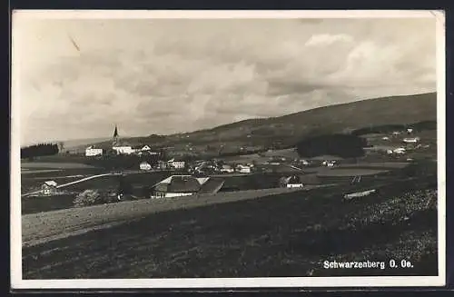 AK Schwarzenberg /O. Oe., Panorama mit Kirche