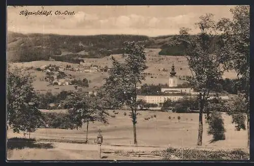 AK Aigen-Schlägl /Ob.-Oest., Ortspartie mit Stift