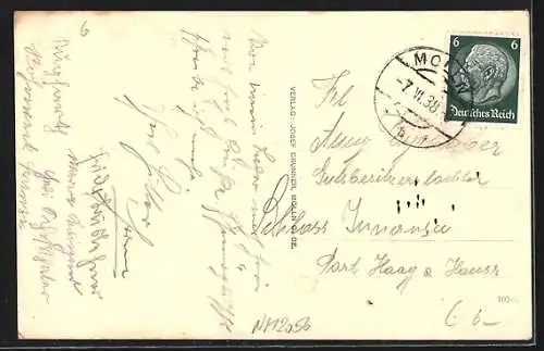 AK Molln /O. Ö., Teilansicht mit Gaisberg und Schoberstein