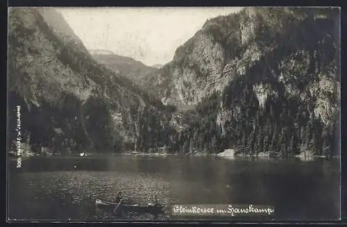 AK Hanskampf /Gleinkersee, Panorama mit Boot