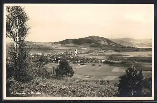 AK St. Georgen im Attergau, Teilansicht mit Kirche