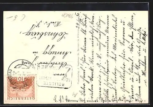 AK St. Georgen im Attergau, Teilansicht mit Kirche