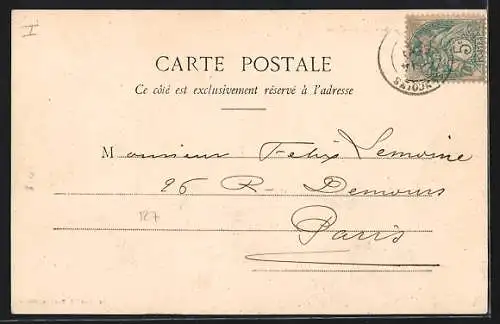 AK Sancoins, Place d`Armes animée avec église et marché en 1905