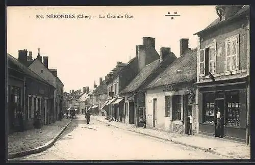 AK Nérondes, La Grande Rue