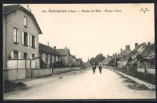 AK Nérondes, Route de Blet, École Libre