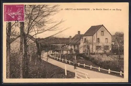 AK Neuvy-sur-Barangeon, Le Moulin Gentil et son étang
