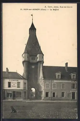 AK Dun-sur-Auron, Le Beffroi et place du village
