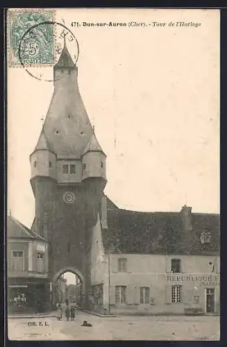 AK Dun-sur-Auron, Tour de l`Horloge et bâtiments adjacents
