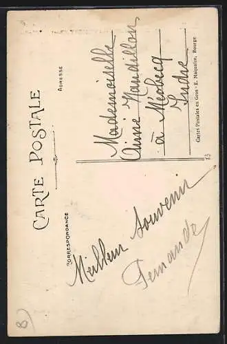 AK Saint-Martin-d`Auxigny, L`Église et les passants devant l`église