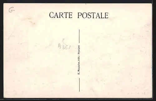 AK Villequiers, Rue du Château avec épicerie et vue sur le château