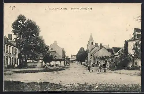 AK Villabon, Place et Grande Rue