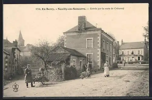 AK Neuilly-en-Sancerre, Entrée par la route de Crézancy
