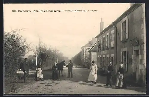 AK Neuilly-en-Sancerre, Route de Crézancy, La Poste