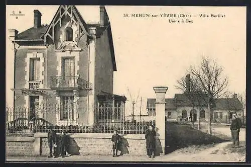 AK Mehun-sur-Yèvre, Villa Barillet et Usine à Gaz