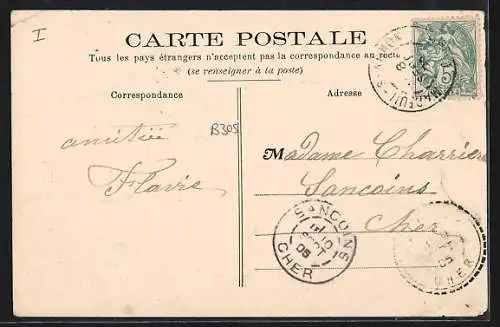 AK Mareuil-sur-Arnon, La Grande Rue, partie supérieure