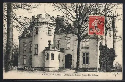 AK Le Chautay, Château des Réaux, facade Nord-Ouest