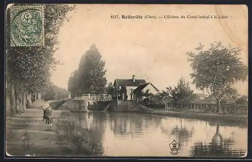 AK Belleville, L`Écluse du Canal latéral à la Loire