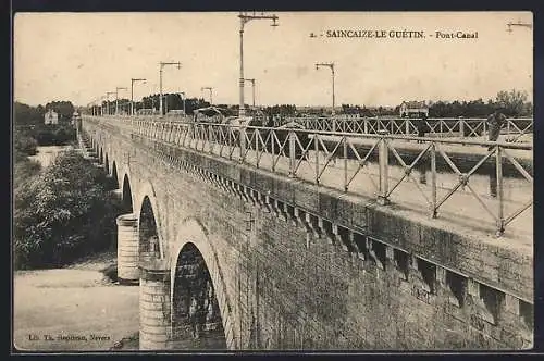 AK Saincaize-le-Guétin, Pont-Canal majestueux sur la rivière