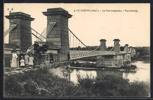 AK Le Guétin, Le Pont suspendu, Vue latérale