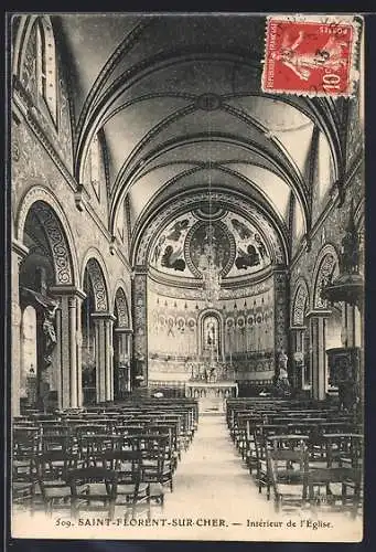 AK Saint-Florent-sur-Cher, Intérieur de l`Église