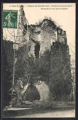 AK Vorly, Château de Bois-Sire-Amé, ruines de la tour de la chapelle