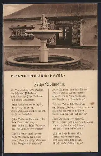 AK Brandenburg a. d. Havel, am Brunnen, Fritze Bollmann