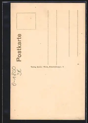 AK Brandenburg a. H., Haupteingang zum altstädtischen Rathaus, Giebelseite, Schusterstrasse