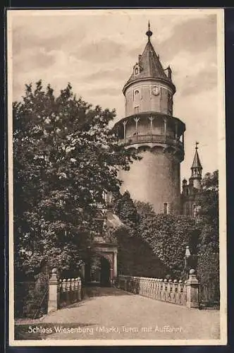 AK Wiesenburg /Mark, Schloss, Turm mit Auffahrt